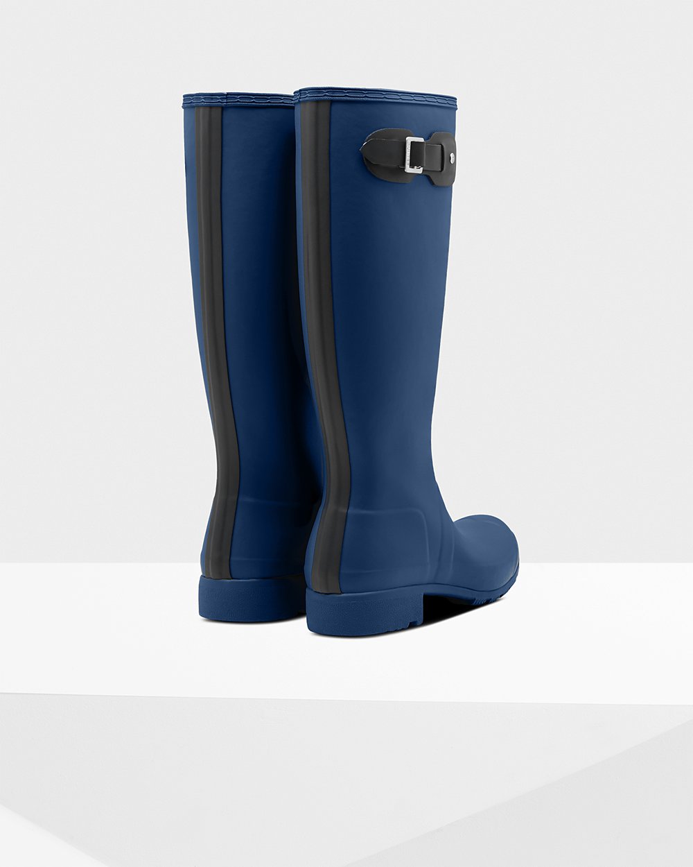 Hunter Original Tour Foldable Tall Rain Boots - Discount Womens Navy - IWPKXC143